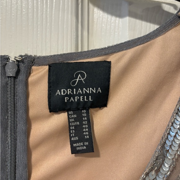 ADRIANNA PAPELL Beaded Fringe Trim Gown - Picture 4 of 11